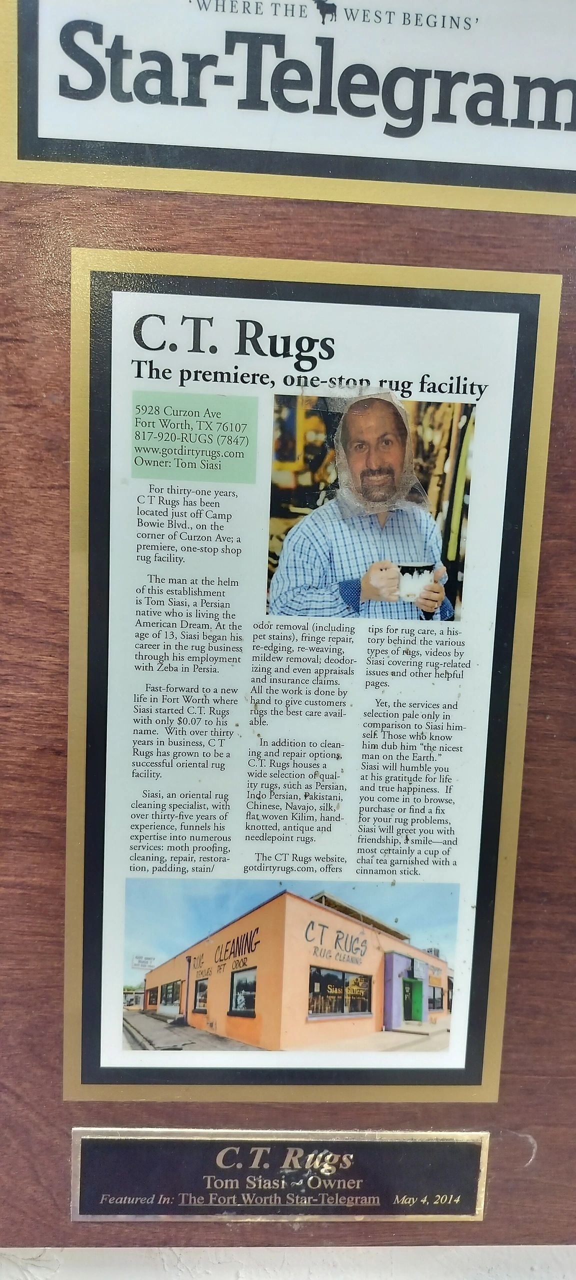 C.T. Rugs featured in Fort Worth Star-Telegram